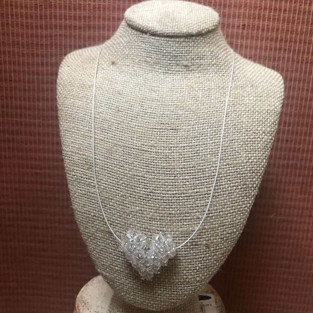 Fishline Crystal Heart Necklace